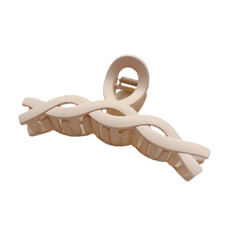 Autumn and Winter milk brown Series Grab Clip Collection All-match Cross Hollow Hair Grab Disc Hair Clip Hair Quantity Multi-hair Claw Hair Accessories