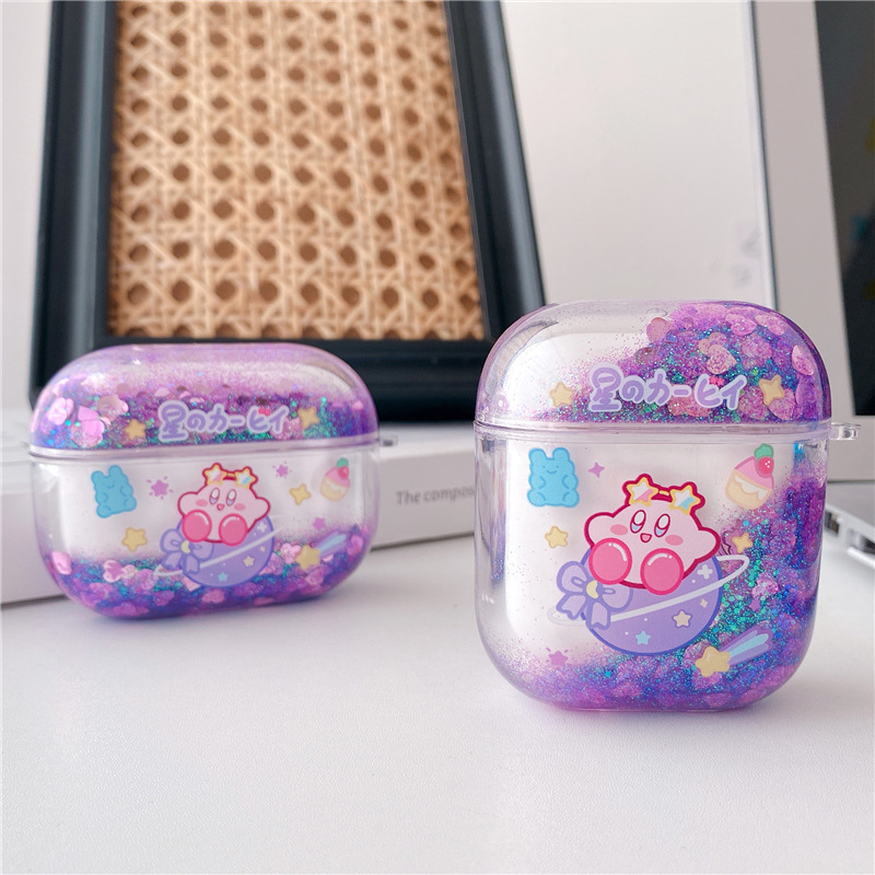 Cartoon Cute Planet Sand Flow Earphone Case Cover for AirPods Pro Bluetooth Earphone Case 