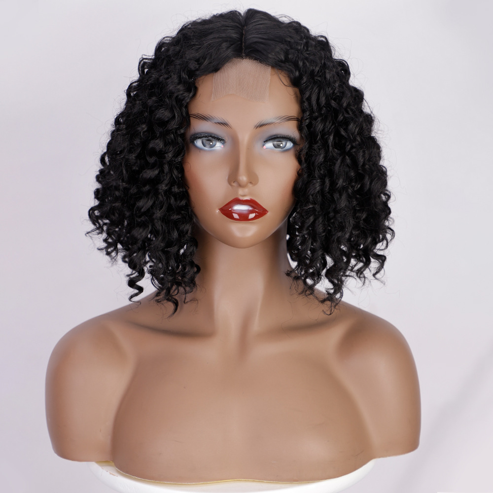 Cross-border selling European and American foreign trade Ladies short curly hair African small curly hair black Brown Yiwu manufacturers spot wholesale