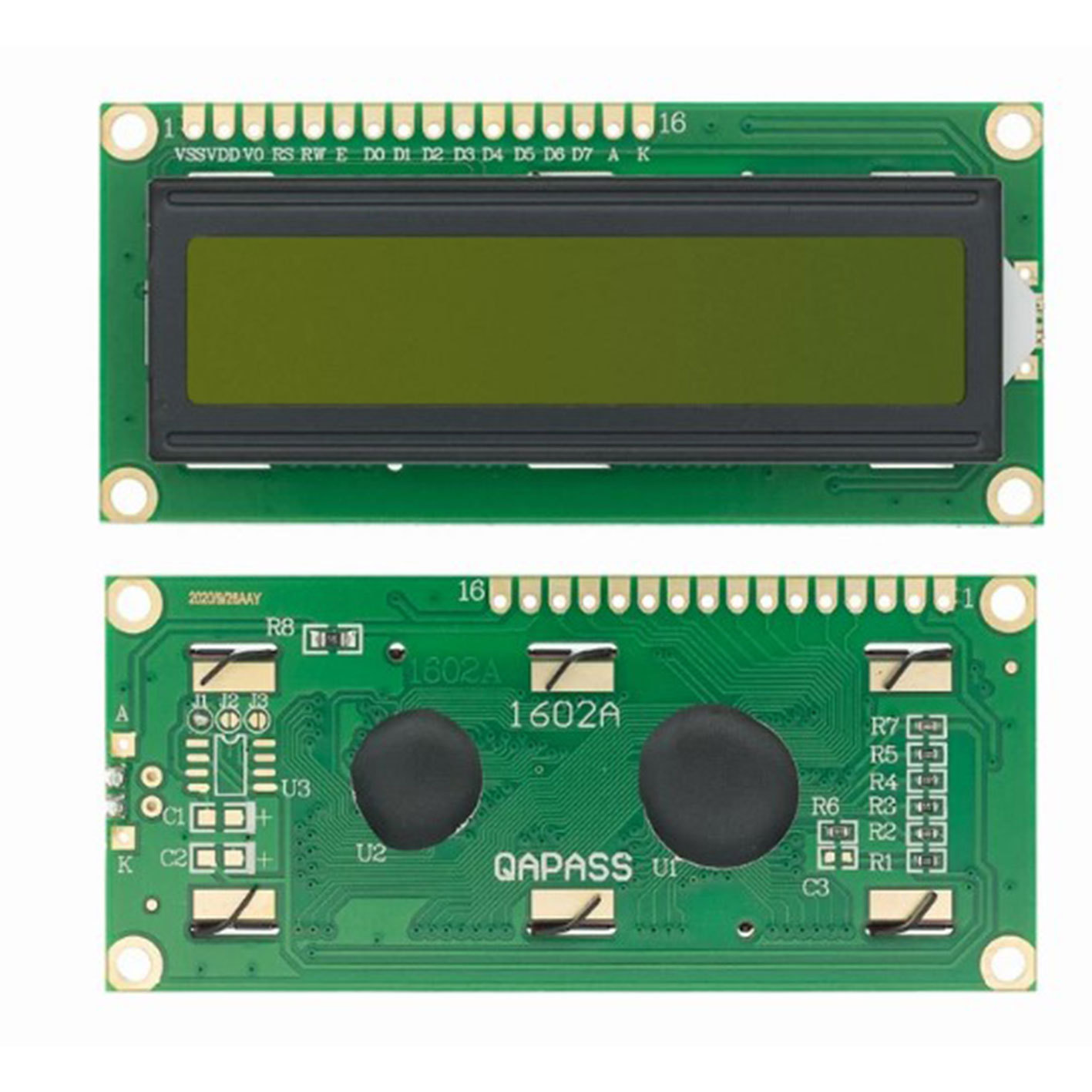 蓝屏/黄绿色屏幕1602A/2004A/12864B LCD屏幕5V LCD带背光IIC/I2C