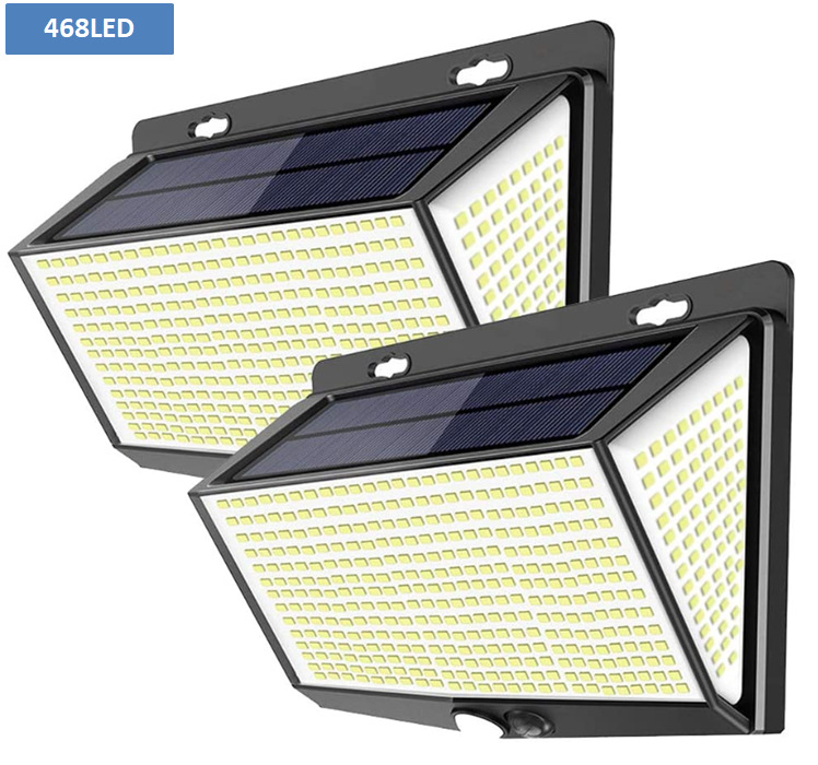 Solar Light Outdoor Courtyard Landscape Wall Light Body Induction 468LED Lighting Home Road Fence Light