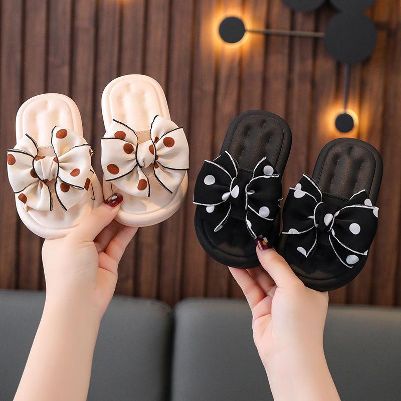 Children's Slippers Little Princess Girls' Summer Cute Outer Wear Bow Sandals Small Children's Soft Sole Indoor Children's Shoes