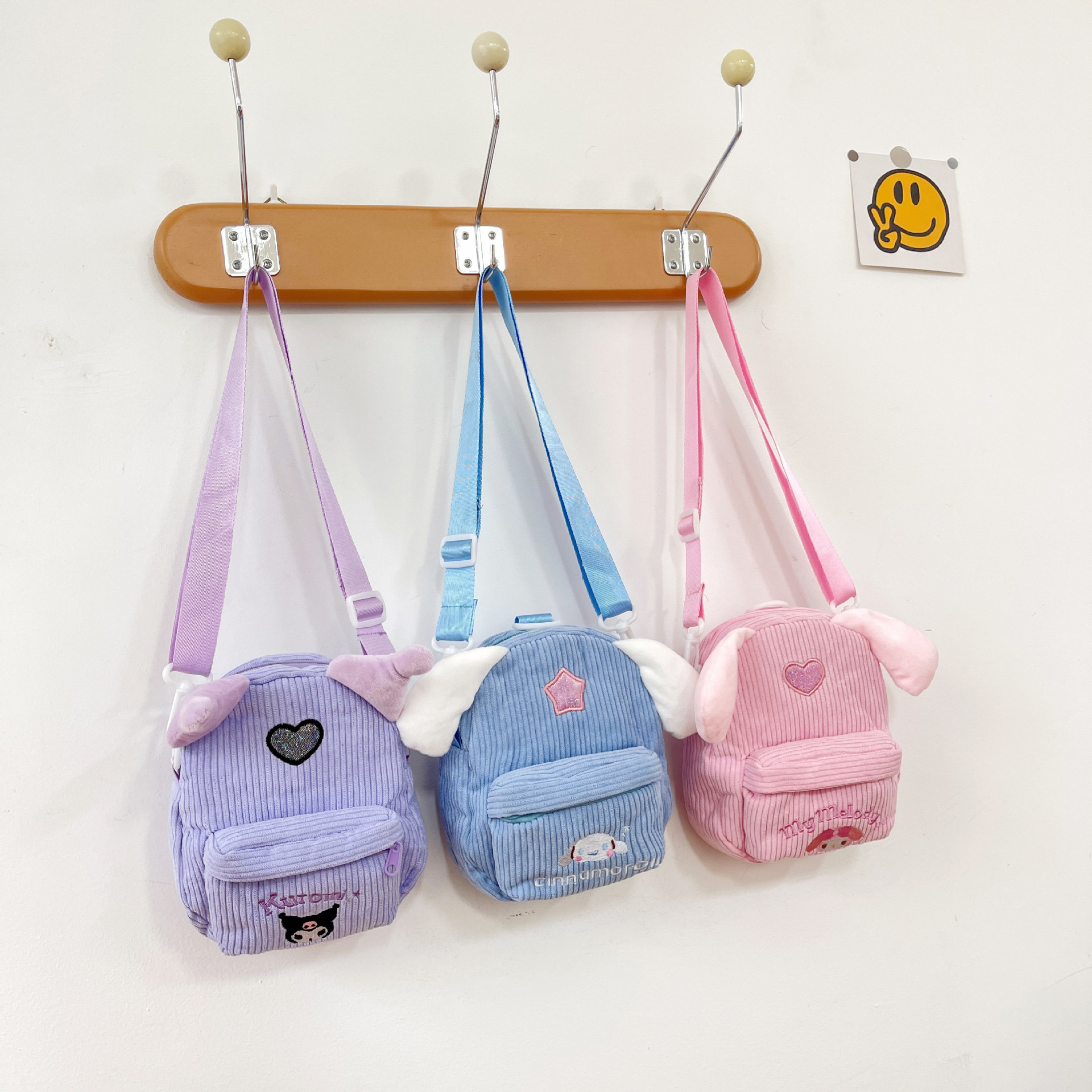 This year's New Plush Bag female 2024 girl's heart cute shoulder messenger bag large capacity coolomi cartoon bag