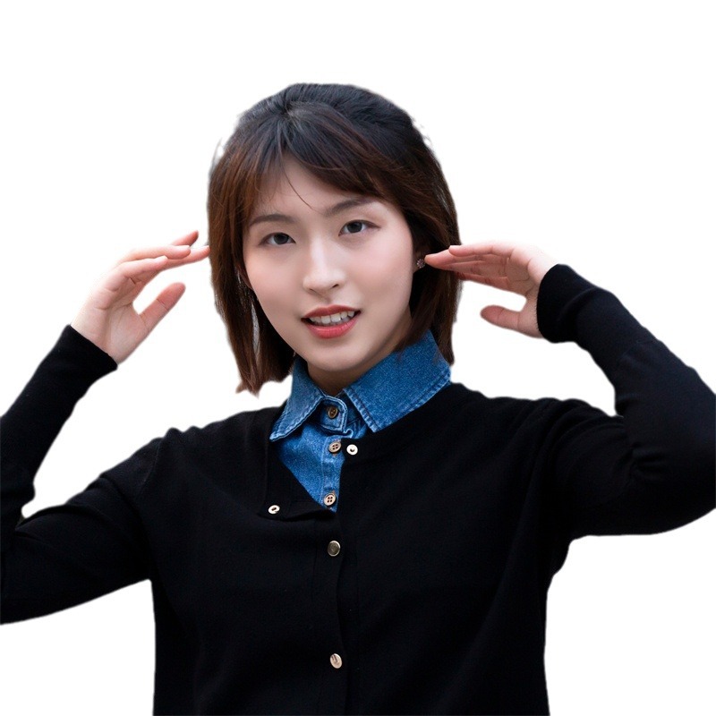 Denim Vintage All-match Pointed Collar Vertical Collar Doll Collar Fake Collar Classic Unisex Shirt Fake Collar