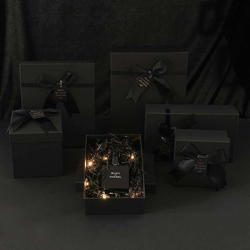 Spot square heaven and earth cover gift box exquisite black bow gift box Coke packaging box manufacturers wholesale