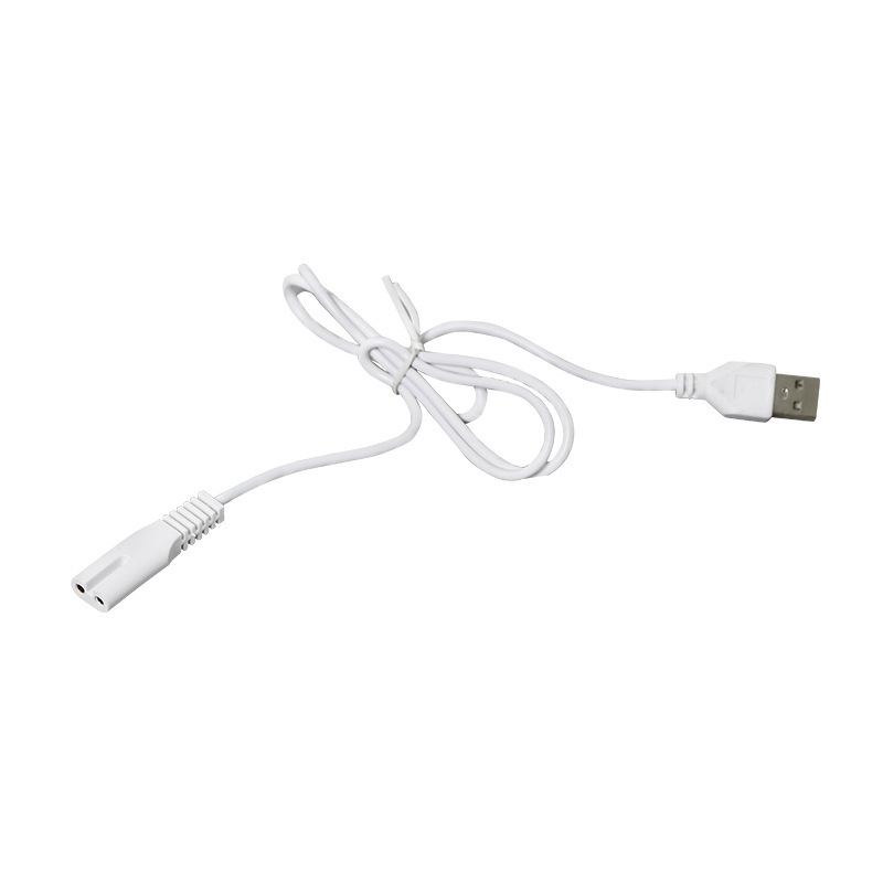 Usb八字尾1メートル8字尾銅管usb充電ケーブルは、5v懐中電灯カミソリ理髪器ケーブルに使用されます|undefined