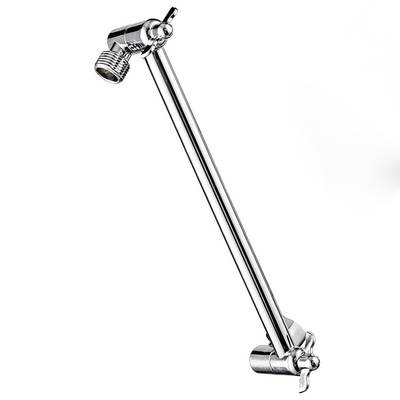 Adjustable Extended Shower Arm Top Spray Shower Head Bracket with Toothed Extension Rod Shower Extension Arm