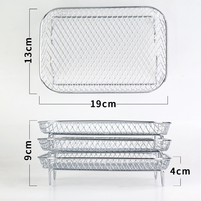 Stainless steel air fryer basket bacon rack oven baking dishwasher washable