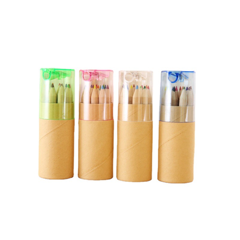 Log color barrel color lead six color small color lead long barrel 12 pieces of color pencil children's drawing brush graffiti pen