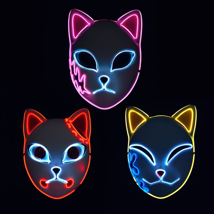 Halloween Luminous Mask LED Ghost Blade mask cat face luminous mask charcoal Zhilang COSPLAY rabbit