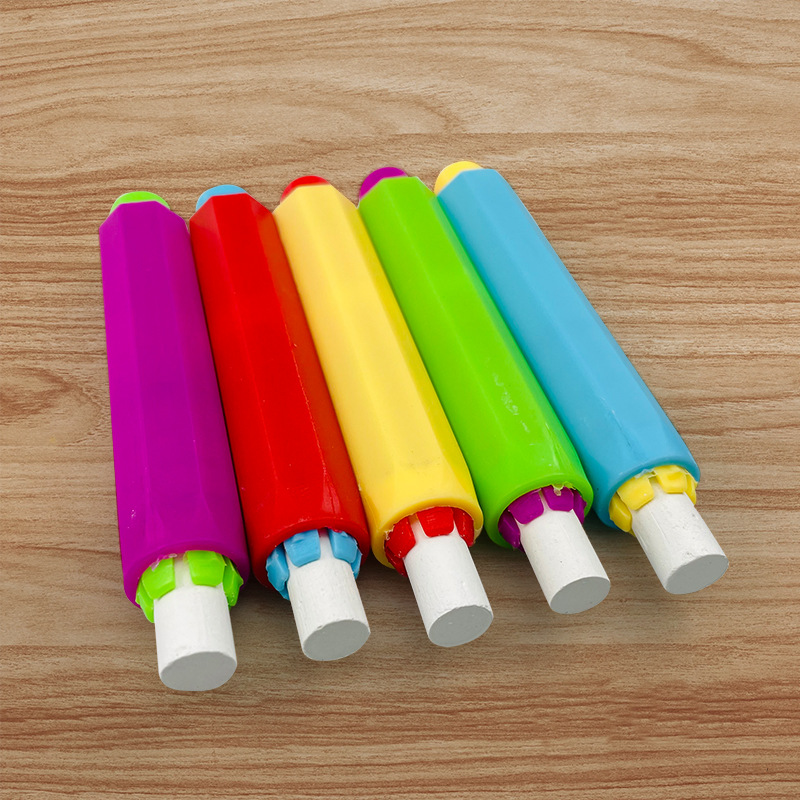 White color dust-free chalk set teachers Office teaching public examination national examination does not extend the chalk clip wholesale
