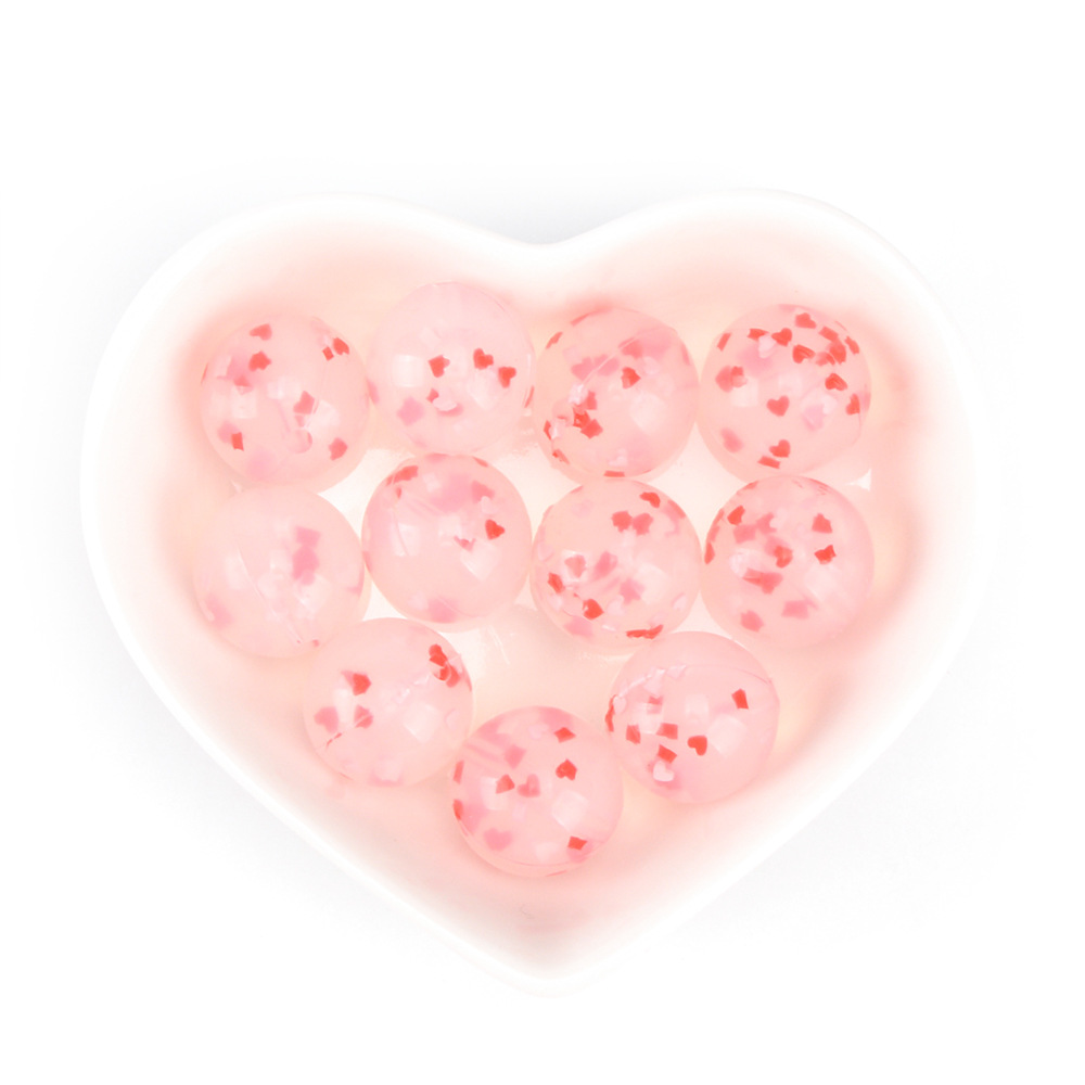 Round Transparent Love Silicone Beads 12/15/19mm Baby Molar Beads Soothing Necklace Bracelet Jewelry Accessories