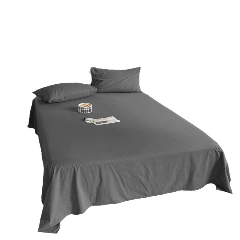 Bed sheet 1.5m student dormitory single piece double sheet tatami four seasons solid color pillowcase 2m quilt cover home textile generation