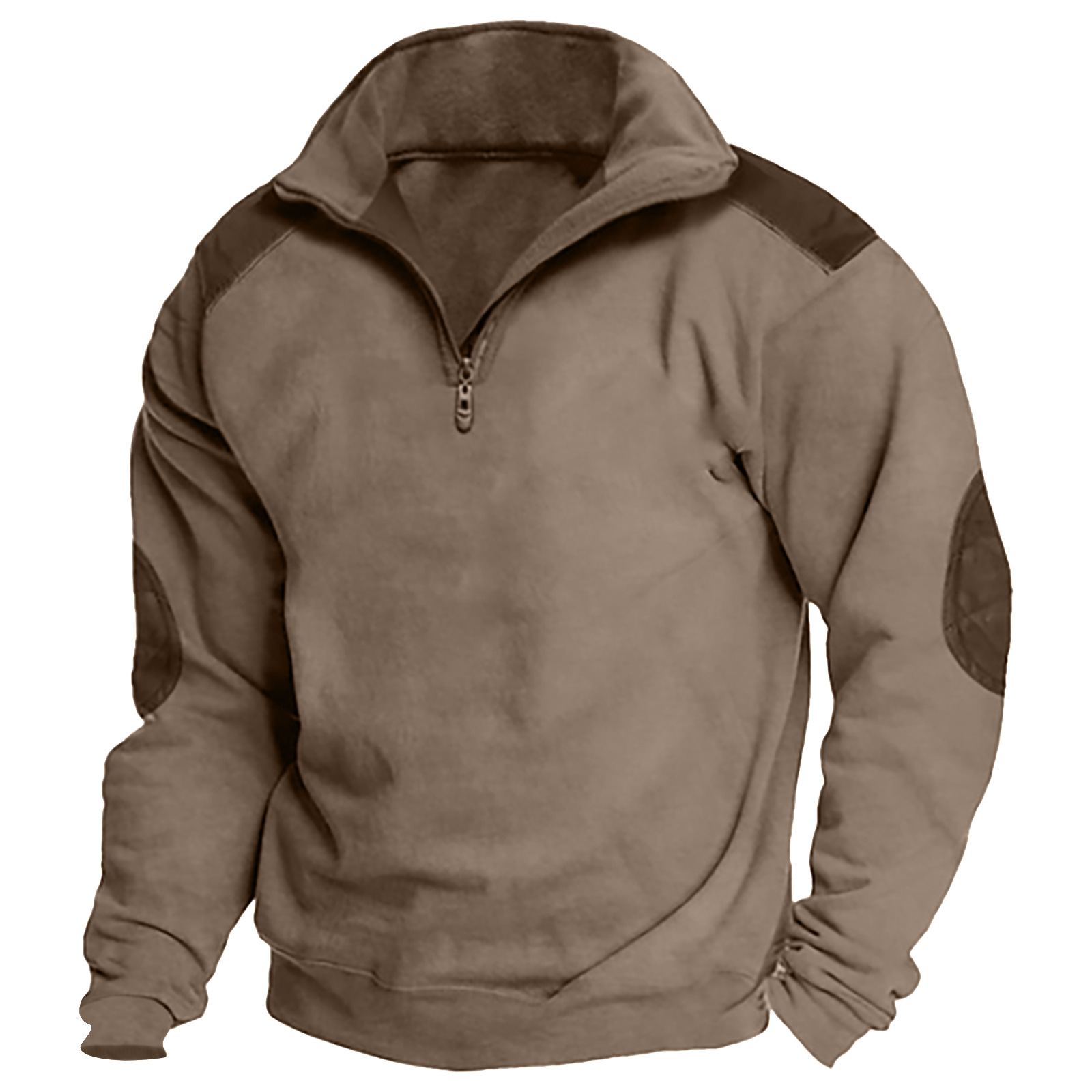 2023 autumn and winter new cross-border sweater stand collar men's street fashion zipper polo sweater
