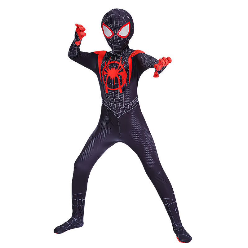 Miles Black Spider-Man jumpsuit tight clothes men and women adult children Gwin cos clothing headgear suit