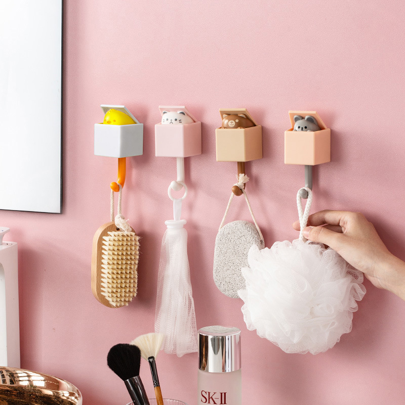 Cartoon Cute Hook Hook Artifact Super Strong Sticky Hook Punch-Free Coat Hook Wall Hook Key Hook