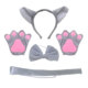 Grey Wolf Ears Three-piece Grey Gloves