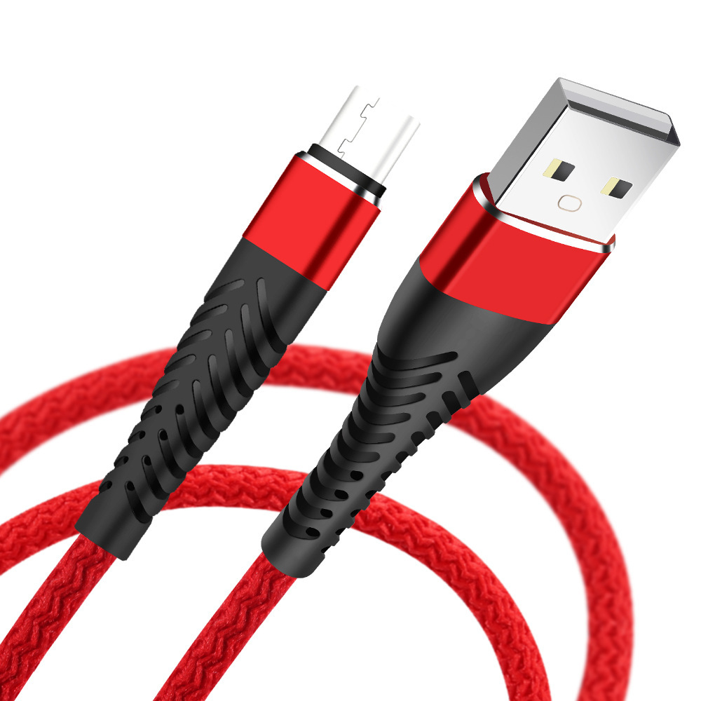 The new fishtail knitting charging cable is suitable for Apple Android TypeC mobile phone data cable 2.4A fast charging line