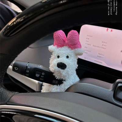 Gulinell West Highland dog pregnant block decoration doll creative car plush doll decoration Christmas gift