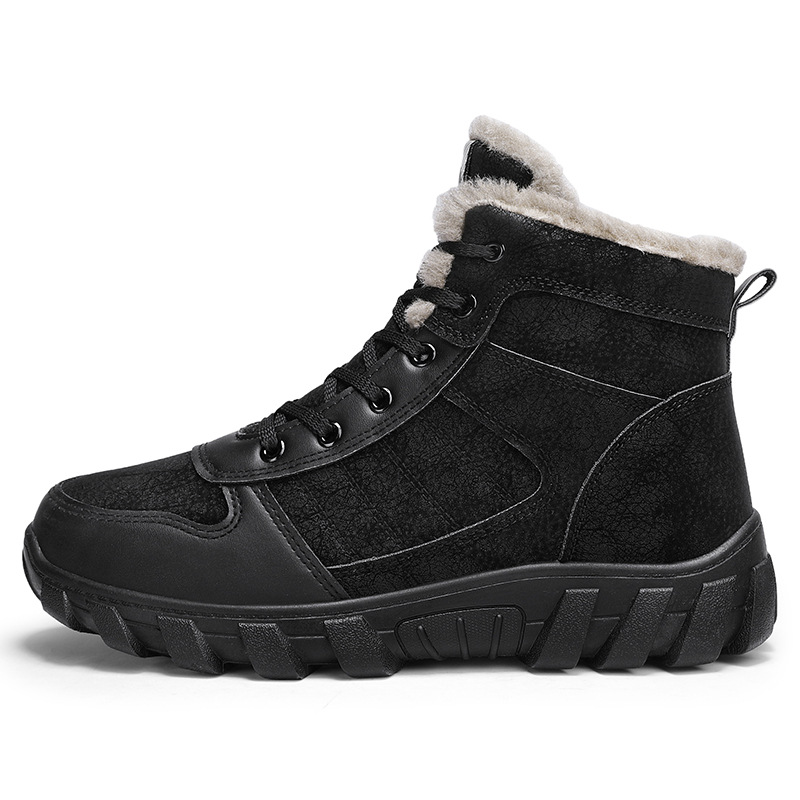Men's shoes spring 2024 new high-top workwear Martin boots all-match warm cold-proof cotton-padded shoes fleece-lined thick snow boots