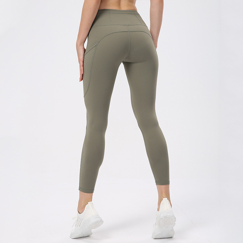 2023 New Wave Dot Printed Yoga Pants Side Pocket High Waist Pants Lulu Fitness Hip Yoga Pants Women