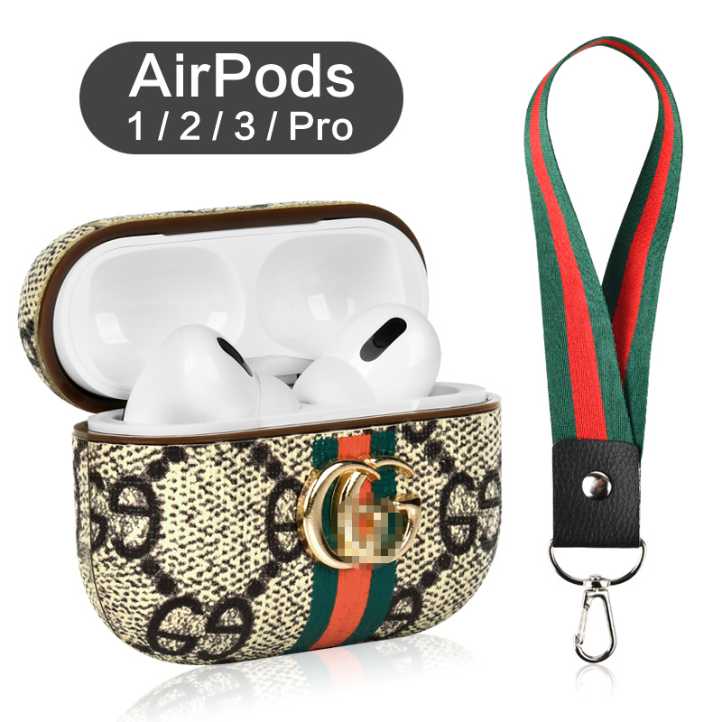 In stock for Airpods pro2 lanyard protective case big brand Guqi Apple Bluetooth headset 32 generation protective case