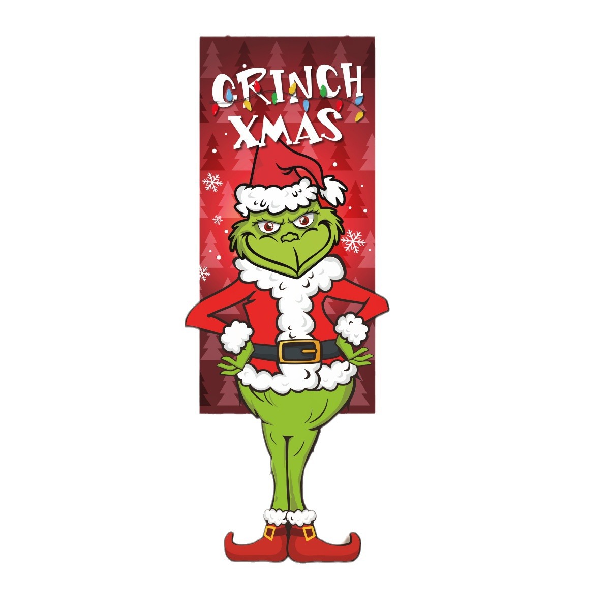 24 New St. Grinch Elf Christmas hanging flag decorations shopping mall bar KTV layout props atmosphere pendant