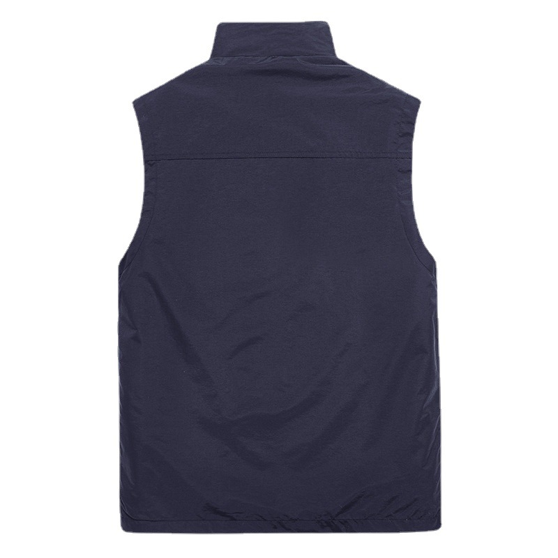 Spring and summer new men's work vest printed logo multi-pocket fishing advertising vest men's work vest