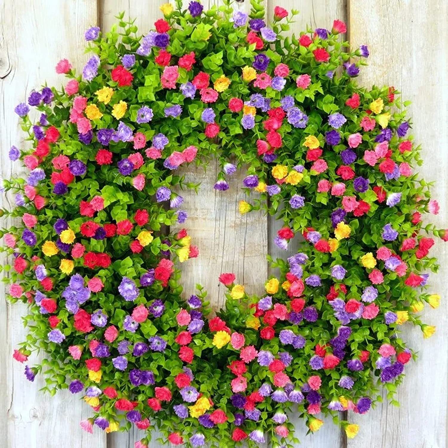 Colorful eucalyptus garland spring and summer colorful eucalyptus leaf garland spring and summer decoration starry sky door pendant factory