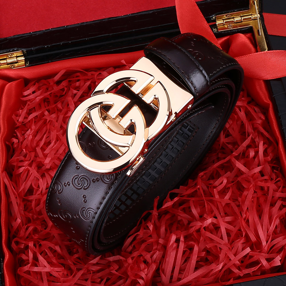 A generation of high-grade men's leather belt factory direct automatic buckle cowhide belt pants belt Joker casual