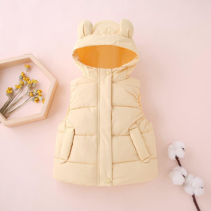 Children's Wear New Style Vest Cartoon Hooded Ear Vest for Boys and Girls