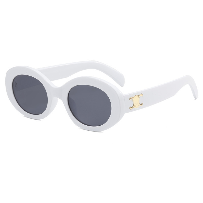 Polarized sunglasses Women's European and American retro oval fashionable street shooting glasses ins Internet celebrity live sunglasses 9358