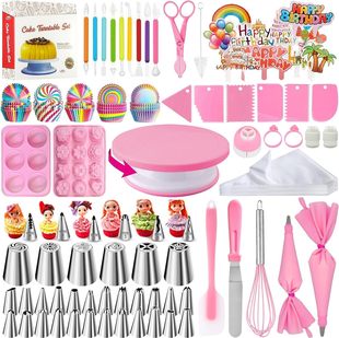 Amazon 318-piece cake turntable cake decoration set mounting baking DIY birthday cake decoration tool