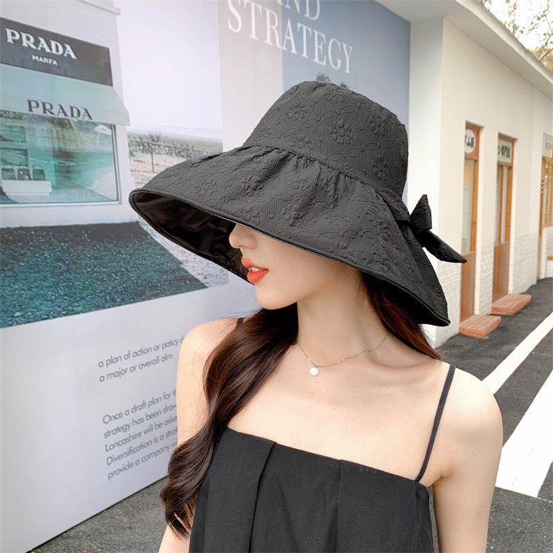New Summer Colored Glue Sunscreen Fisherman Hat Children's Travel Big Eave Folding Sun Hat Outdoor UV Protection Sun Hat