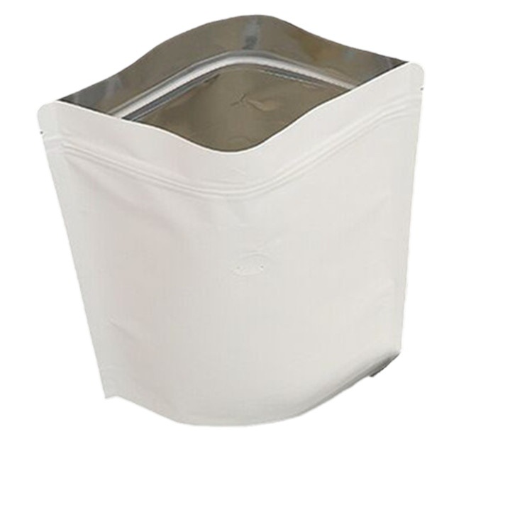 Inside aluminized white kraft paper bag snack food self-supporting self-sealing bag moisture-proof sealed dried fruit tea bag wholesale