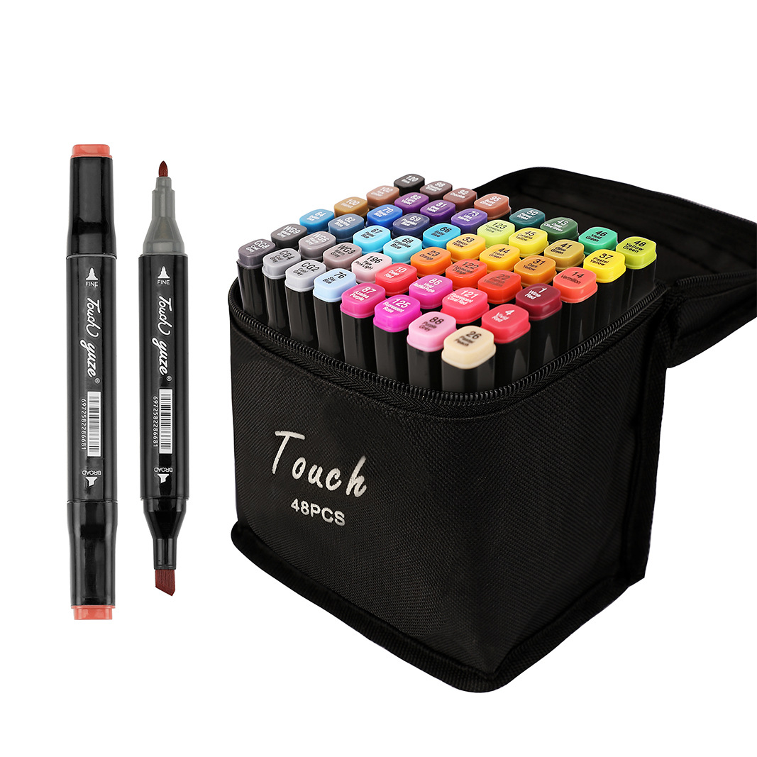 Oily double-headed marker pen set skin color 168 color 80 color 24 color 12 color children washable full set Wholesale