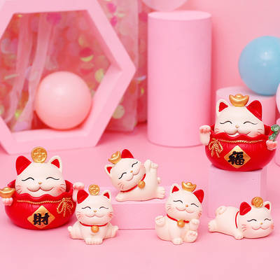 Creative gifts new recruit * money lucky cat car decoration small ornaments cake decorations center console decoration car