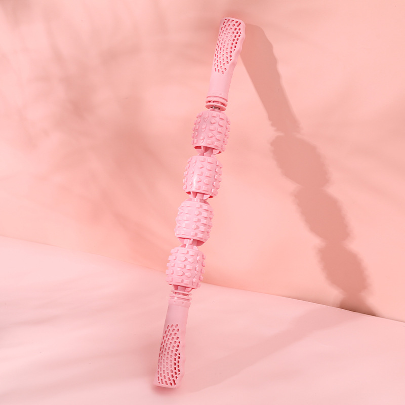Four-wheel massage Rod ring leg massager large calf arm massage relaxation roller shaft cervical massage artifact