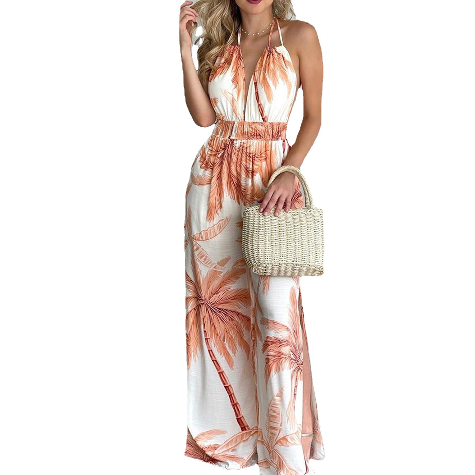2024 Amazon New European and American Women's Dress wish Independent Station Digital Printed Colorful Pants Women