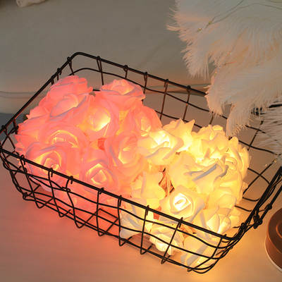 LED simulation rose lamp string Valentine's Day birthday layout battery box flower lamp string trunk decorative lights