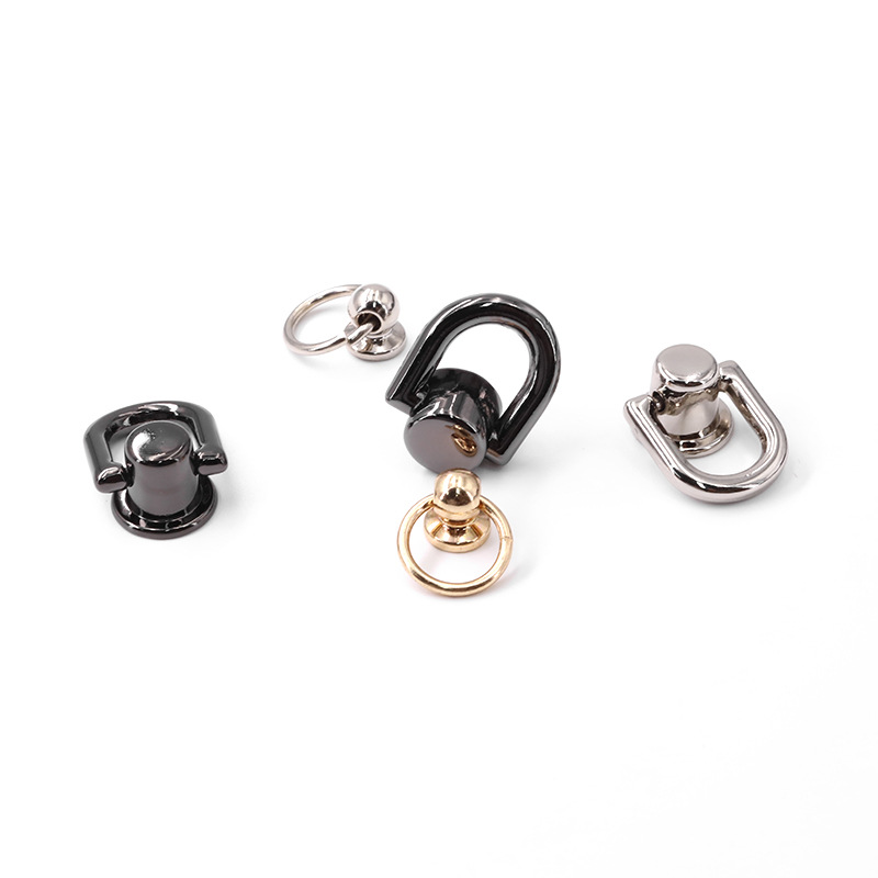 With ring monk nipple nail hanging buckle alloy plating with ring rotatable phone case hardware buckle accessories diy