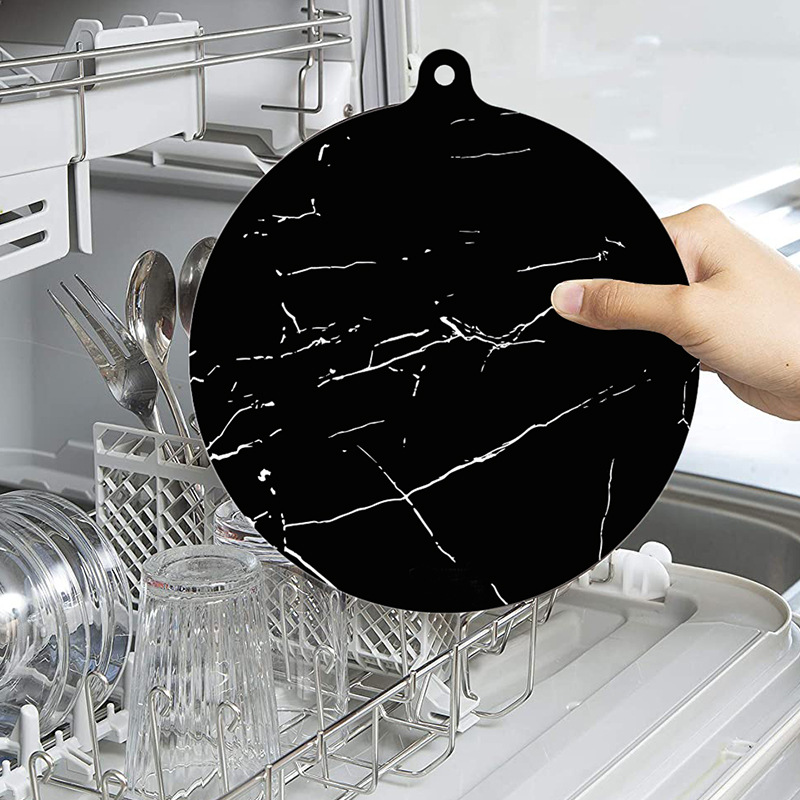 Induction Cooker Pad Heating Protection Oil-proof Clean Heat Insulation Pad Marble Pattern Silicone Ultra-thin Induction Cooker Pad