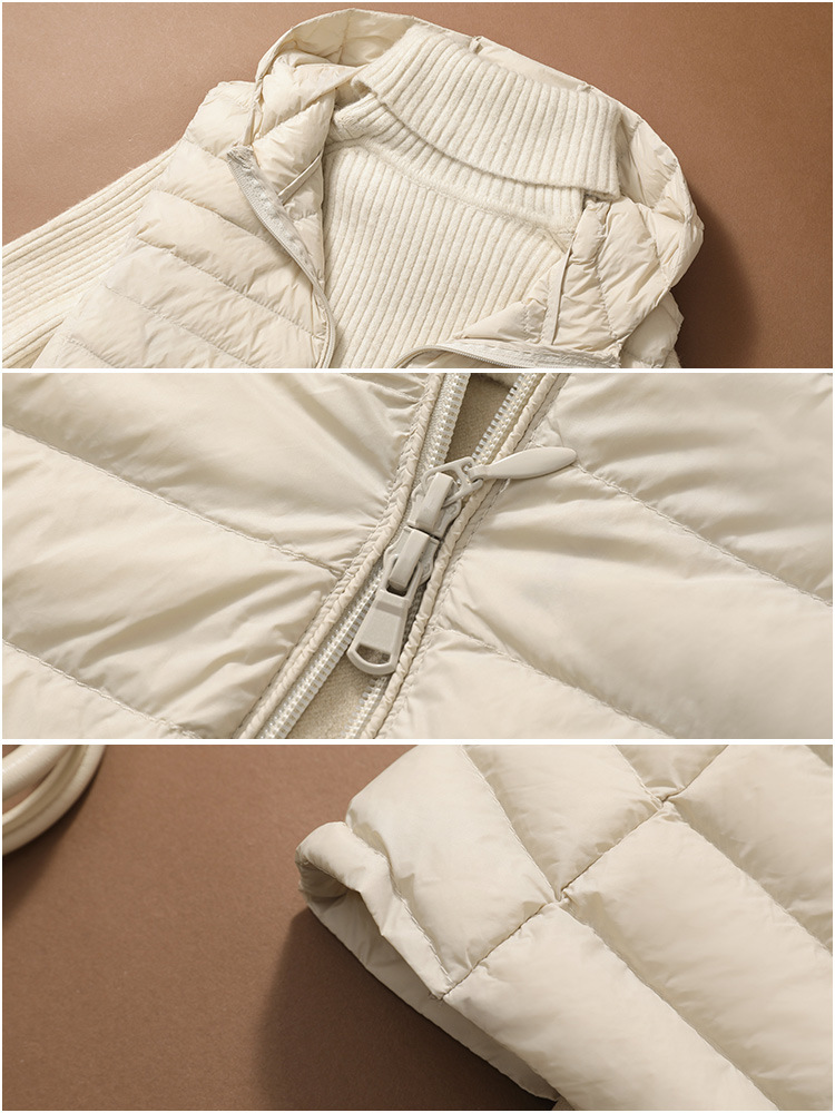 Cross-border Autumn and Winter Hat Lightweight Down Vest Women's Mid-length Slim-fit Large Size Sports Down Jacket Liner Vest