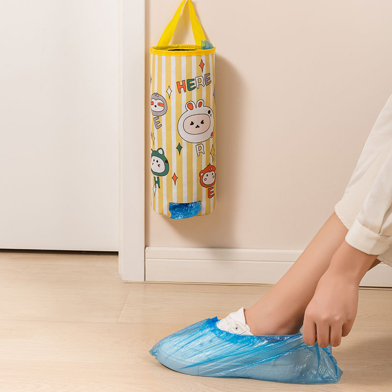 Household storage bag wall-mounted garbage bag storage artifact large capacity dual-use shoe cover kitchen plastic bag organizing bag