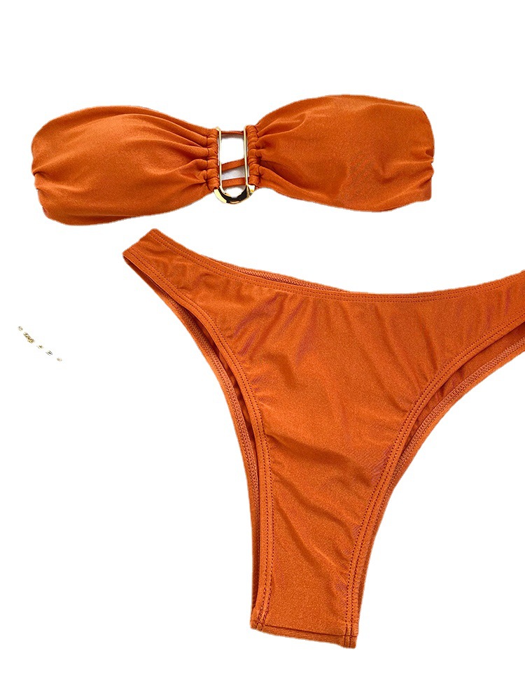 2022 European and American AliExpress Amazon new swimsuit sexy U-shaped V iron swimsuit bikini ladies swimsuit spot