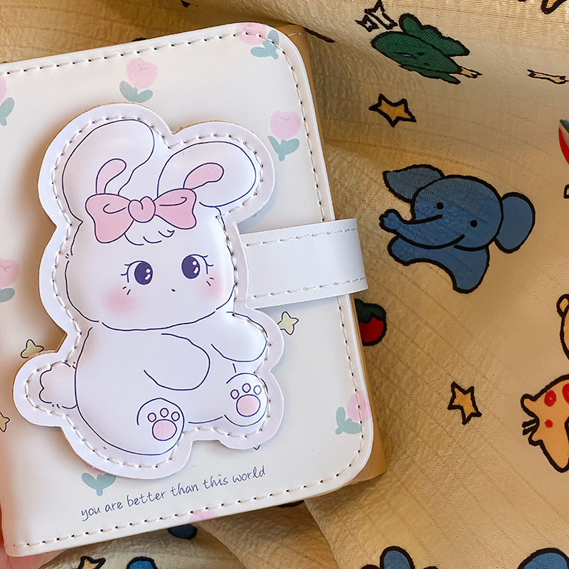 可爱小兔子钱包女短夹ins三折叠短款卡包学生零钱包钱皮夹高颜值