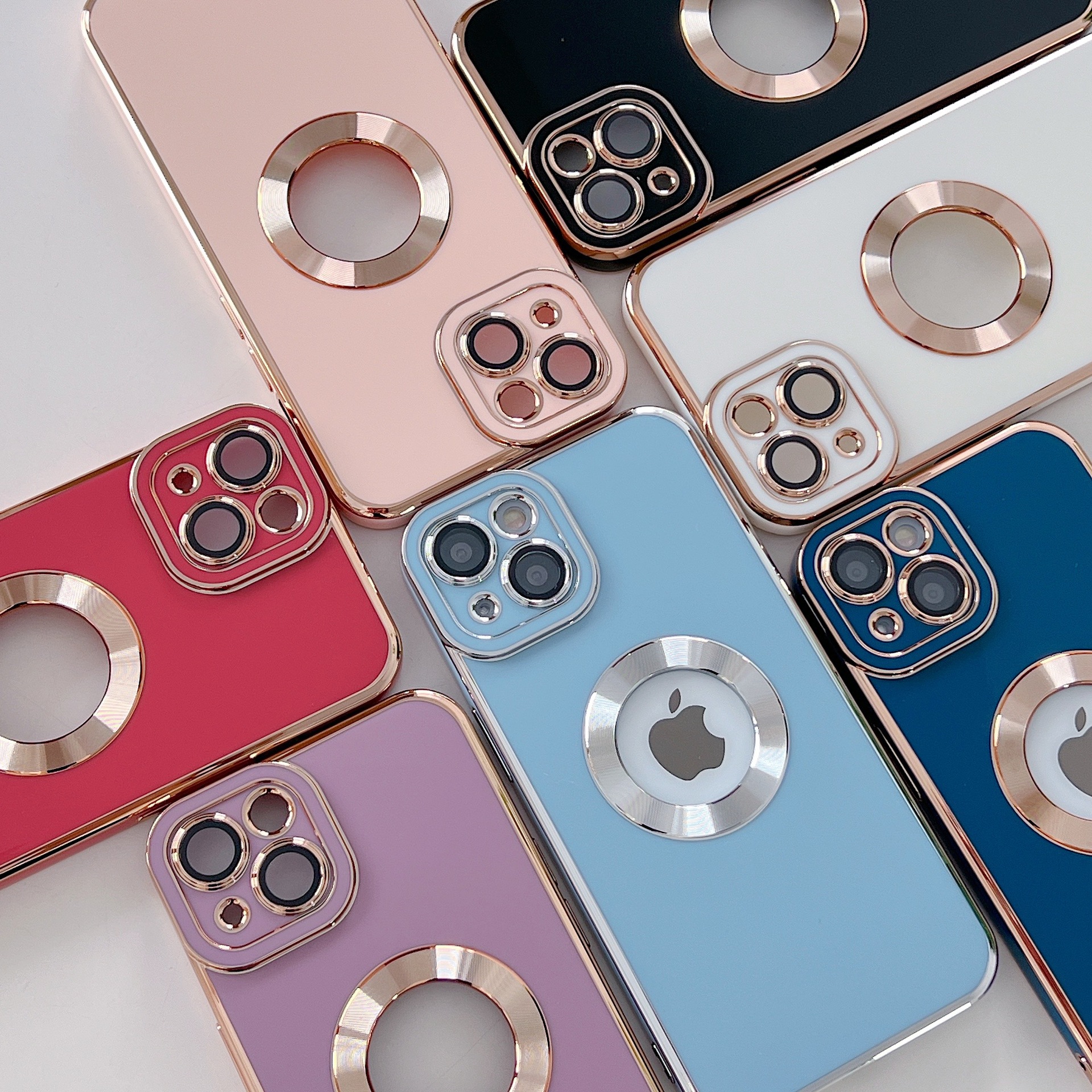 適用Iphone15promax手機殼12蘋果14plus13魅眼CD紋漏標電鍍保護套