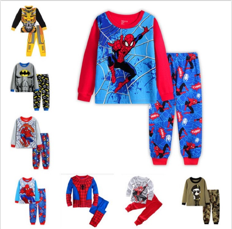 Europe and the United States cross-border children's clothing hero Alliance long sleeve trousers Spring and Autumn Home clothing set Animation two-piece wholesale