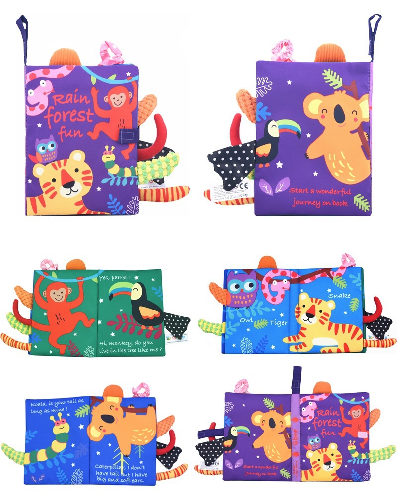 2023 new Gbee tail cloth book toy book can't tear 0-1 year old baby cloth book early education Enlightenment cognitive book