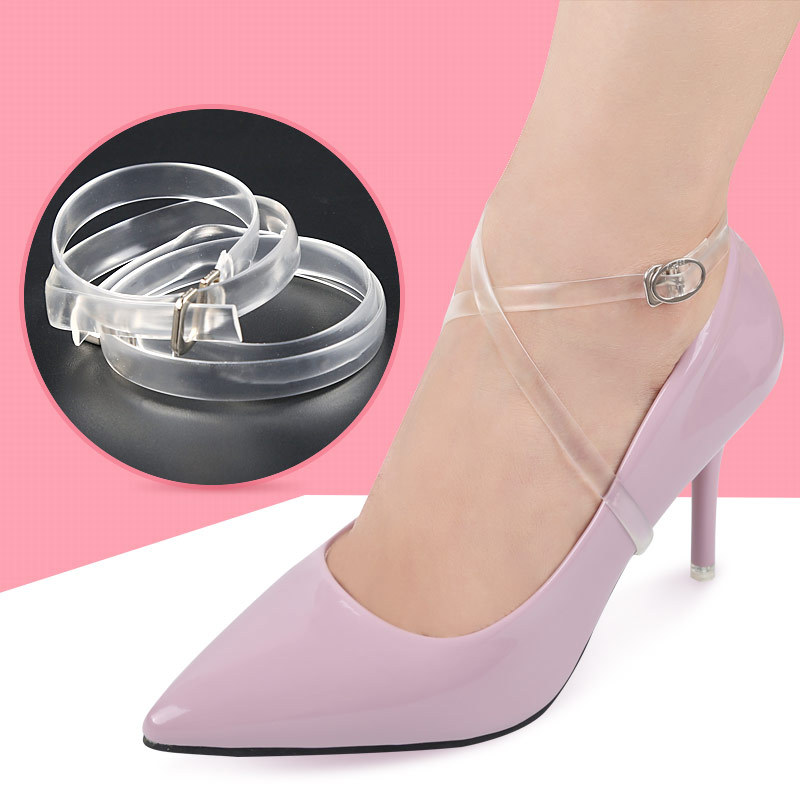 Long transparent shoelace invisible ankle-tied shoelace heel-free shoes lace-up anti-heel shoes